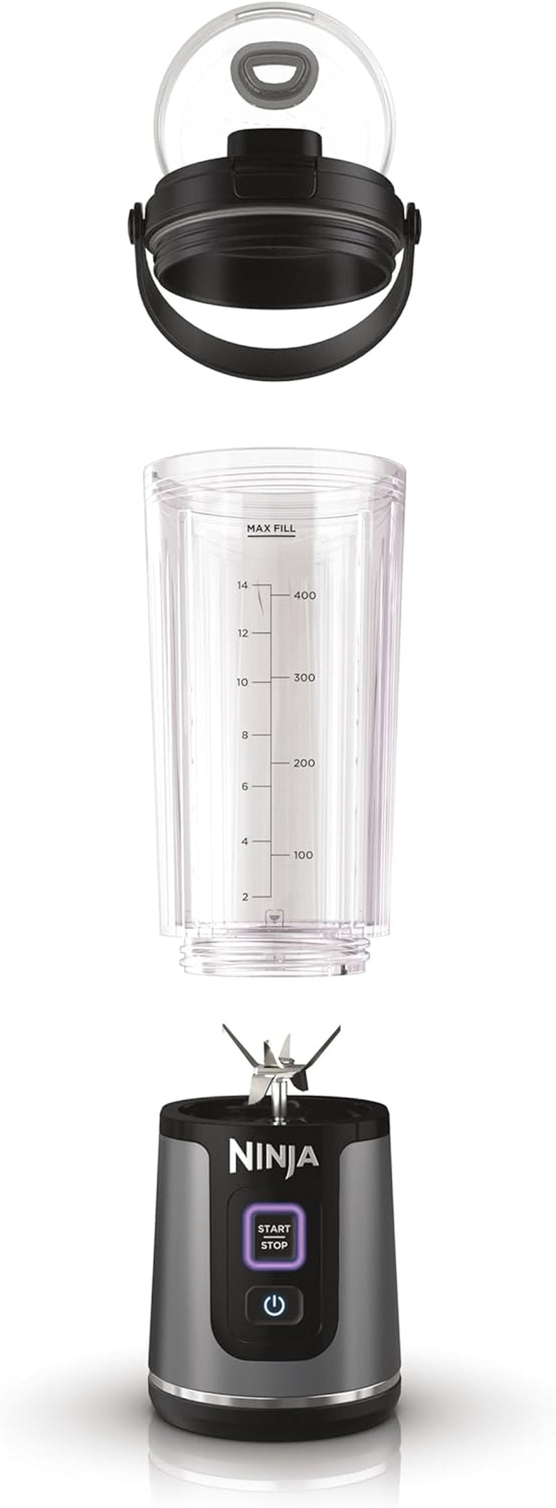 Portable Blender | Cordless | 18-Oz. Vessel | Personal Mixer for Shakes & Smoothies | BPA Free | Leakproof Lid & Sip Spout | USB-C Rechargeable | Dishwasher Safe Parts | Black | BC151BK