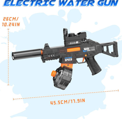 2 Pack Electric Water Guns for Adults & Kids, Automatic Squirt Guns with 32Ft Long Range, 300 Water Shots, LED Light, Summer Outdoor Swimming Pool Water Toys, Gray and Blue