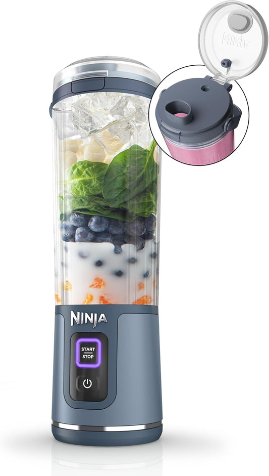 Portable Blender, Cordless, 18Oz. Vessel, Personal Blender-For Shakes & Smoothies, BPA Free, Leakproof-Lid & Sip Spout, USB-C Rechargeable, Dishwasher Safe Parts, Denim Blue