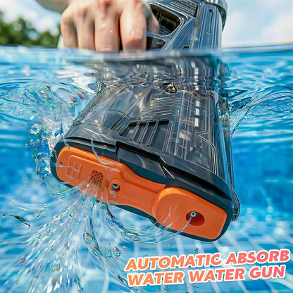 2 Pack Electric Water Gun for Adults Kids USB-C Charging Port, Automatic High Powered Squirt Gun,Powerful Shooting Long Range Auto Water Blaster, Outdoor Water Toy Pool (Black+Blue)