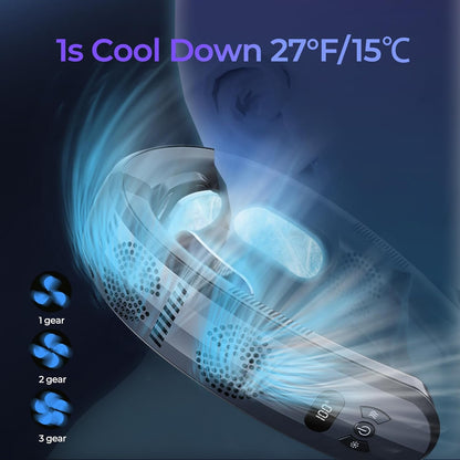 Portable Neck Air Conditioner Fan,Bladeless Fans,Long Endurance Limited Version Portable Neck Fan with LED Rechargeable Personal Neck Fans,3 Latest Cooler Plates,Quiet,Lightweight Neck Fans,Black