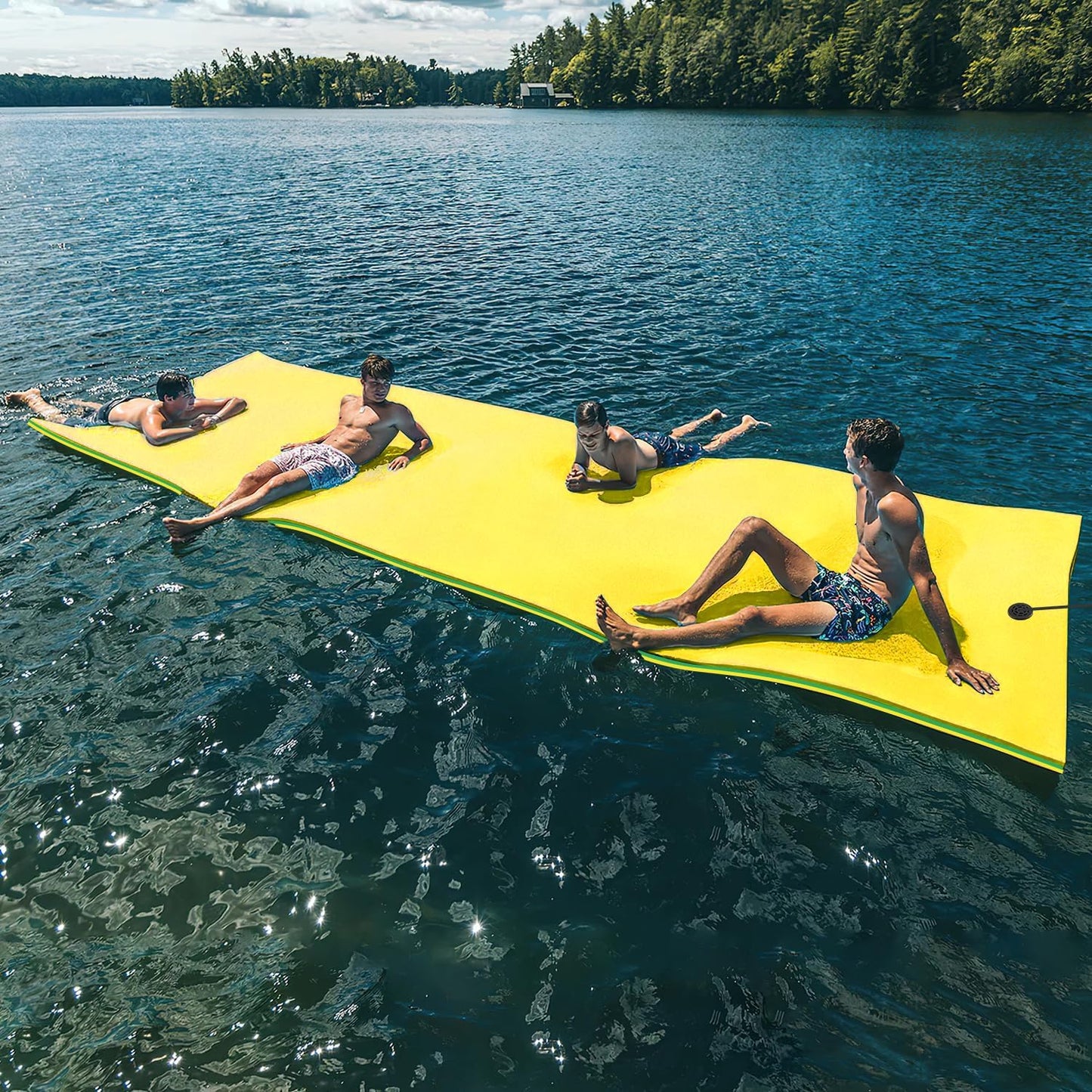 Oversized Lily Pad Floating Mat, 3 Layer 7'/9'/12'/18' Floating Water Mat,Ocean, Beach, River, Pool, Floating Mat for Water Recreation and Relaxing