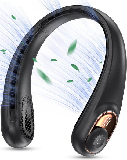 Neck Fan, Portable Bladeless Neck Fans, Upgrade 360° Airflow, Super Quiet, 3 Speeds, 4000Mah Personal Wearable Neck Fan, Upgraded Cooling Air Volume USB Rechargeable Hands Free Fan