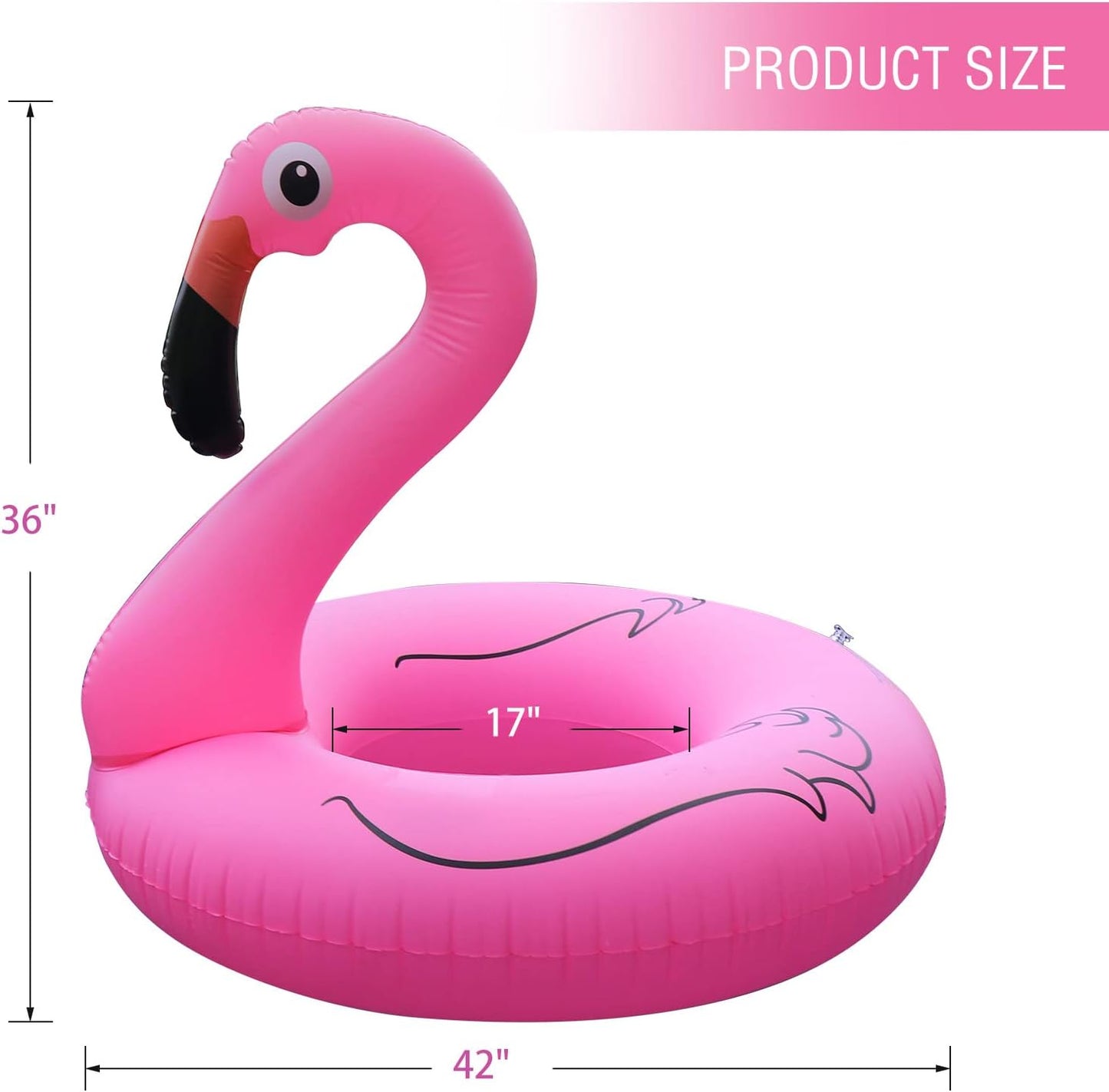 Inflatable Flamingo Pool Floats with Lights,  Solar Powered Pink Pools Flamingo Float Rings, 42'' Lake Beach Floaties Swimming Rings Summer Pool Raft Lounger for Adults Water Party Supplies