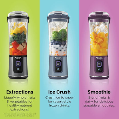 Portable Blender, Cordless, 18Oz. Vessel, Personal Blender-For Shakes & Smoothies, BPA Free, Leakproof-Lid & Sip Spout, USB-C Rechargeable, Dishwasher Safe Parts, Denim Blue