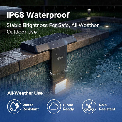 SANSI Solar Pool Lights Inground & above Ground Pool IP68 Waterproof with Remote