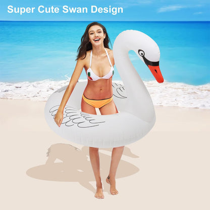 Inflatable Pool Floats, Solar Powered Large Swan Pool Float Adult, LED Color Changing