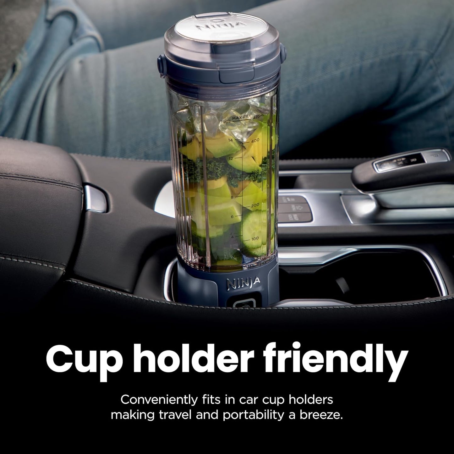 Portable Blender, Cordless, 18Oz. Vessel, Personal Blender-For Shakes & Smoothies, BPA Free, Leakproof-Lid & Sip Spout, USB-C Rechargeable, Dishwasher Safe Parts, Denim Blue