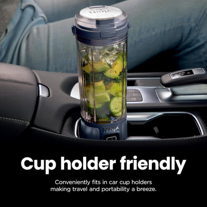Portable Blender, Cordless, 18Oz. Vessel, Personal Blender-For Shakes & Smoothies, BPA Free, Leakproof-Lid & Sip Spout, USB-C Rechargeable, Dishwasher Safe Parts, Denim Blue