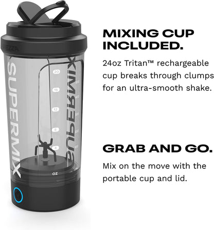 Automatic Protein Shake Maker – Electric Powder Dispenser & Mixing Cup System | 24 Oz Bpa-Free Tritan | Clump-Free Shakes in 25 Seconds