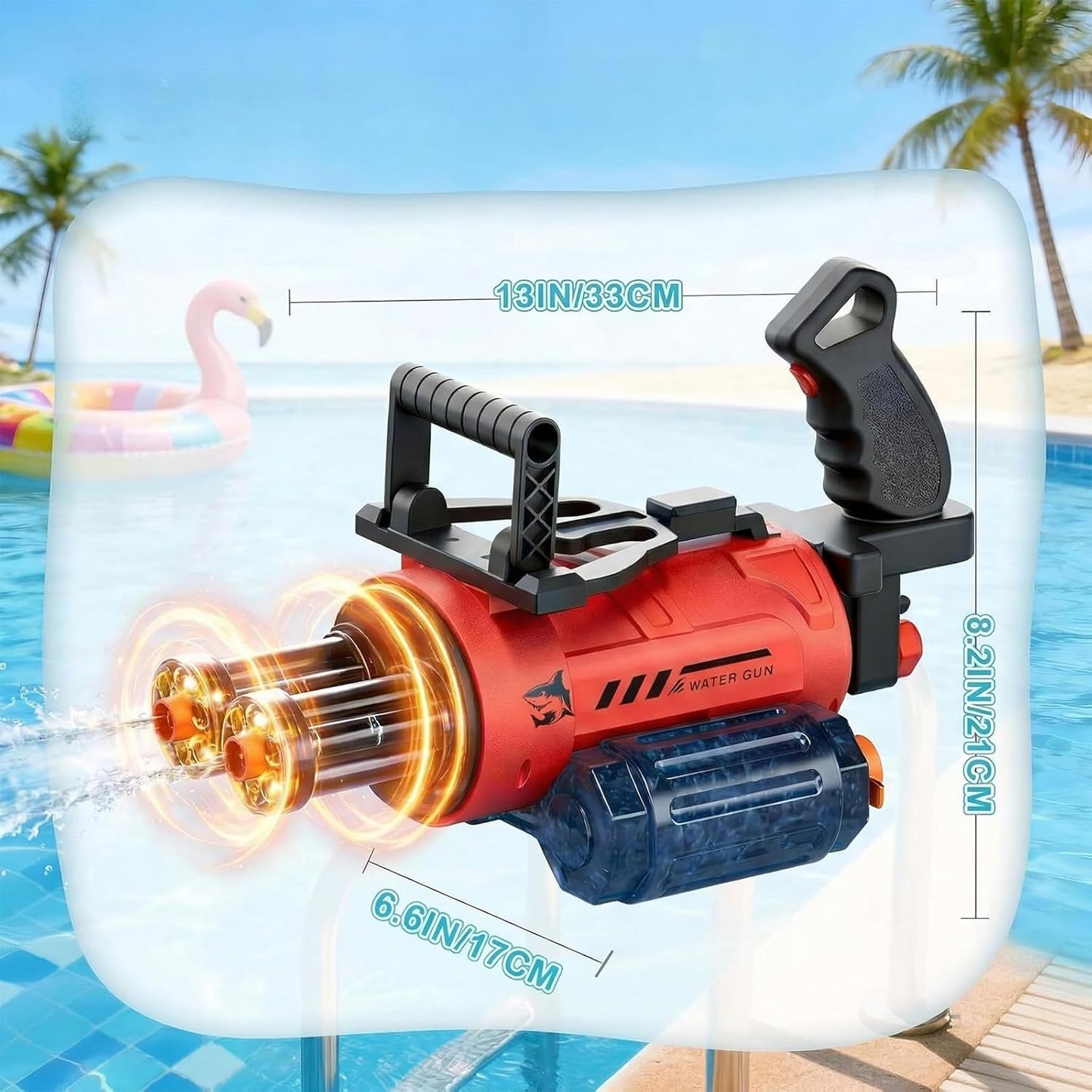 Electric Water Gun for Adults &Kids with AI Voice Control,Backpack Automatic Waterguns with Rotating Dual Nozzles & Led,60Mins Continuous Shooting,30Ft Range,Summer Outdoor Pool Beach Toy for Backyard