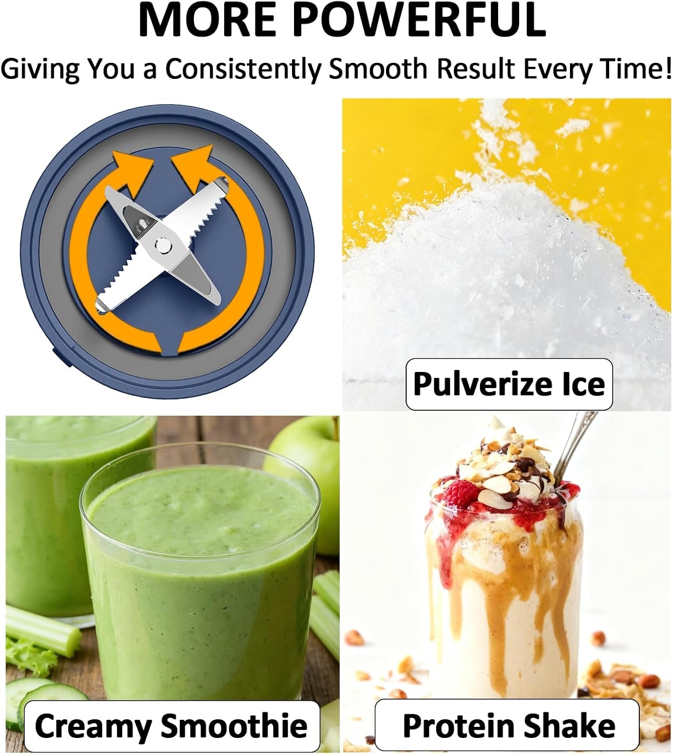 18Oz Portable Blender, Cordless Travel Blender for Smoothie with Ice Crushing Blades, Auto Reverse Blending for Smoothie and Protein Shake