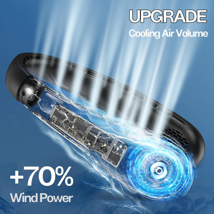 Neck Fan, Portable Bladeless Neck Fans, Upgrade 360° Airflow, Super Quiet, 3 Speeds, 4000Mah Personal Wearable Neck Fan, Upgraded Cooling Air Volume USB Rechargeable Hands Free Fan